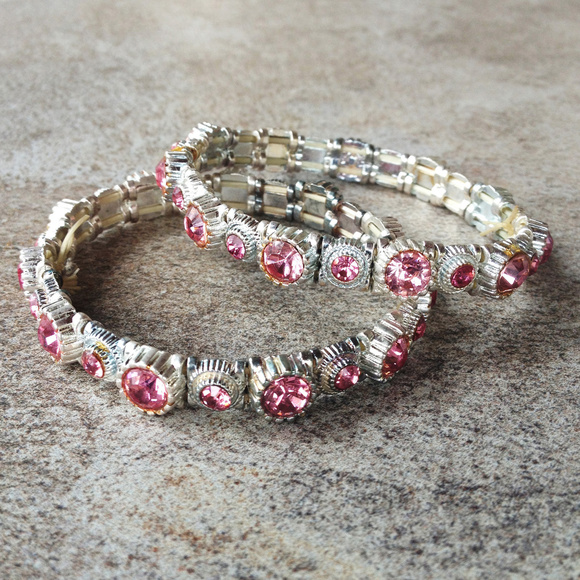 Vintage Silver Tone Stretch Bracelets - Picture 2 of 3